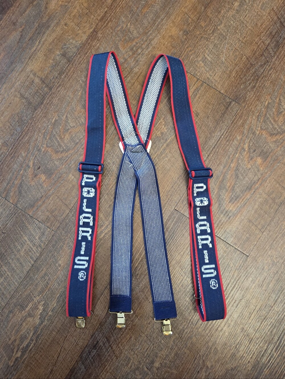 VTG POLARIS Suspenders Red White Blue Strap Stretch RARE Snow Pants